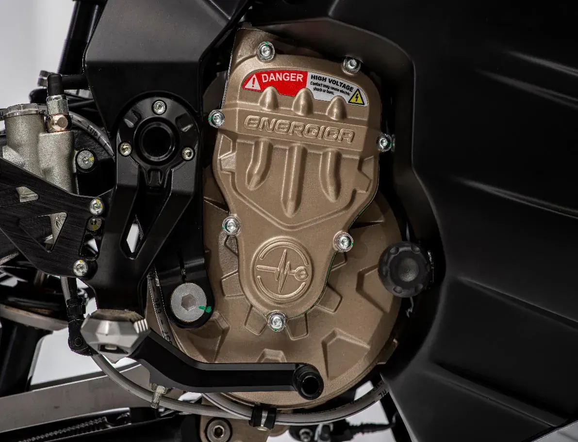 Transmission d’une Energica en gros plan