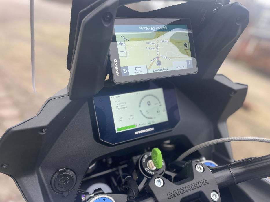 Navigation Mount on Energica Experia with Garmin